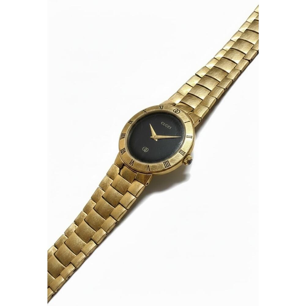 Vintage Gucci 3000M Gold Tone Swiss Quartz Watch w/ Box - Picture 4 of 11